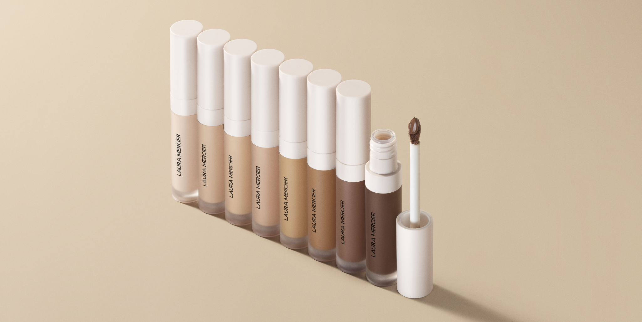 Lineup of Laura Mercier Real Flawless Concealer shades